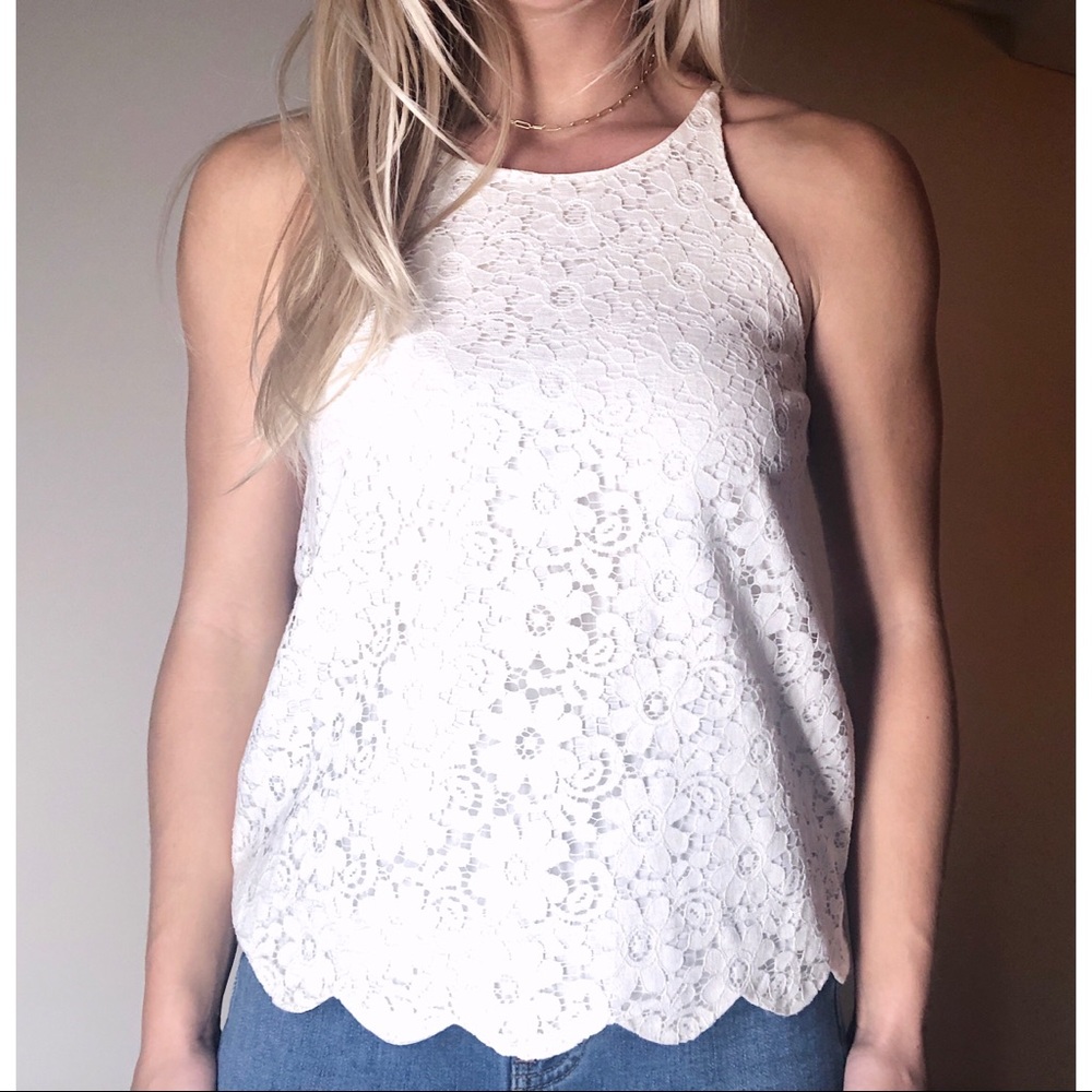 High Neck Lace Tank
